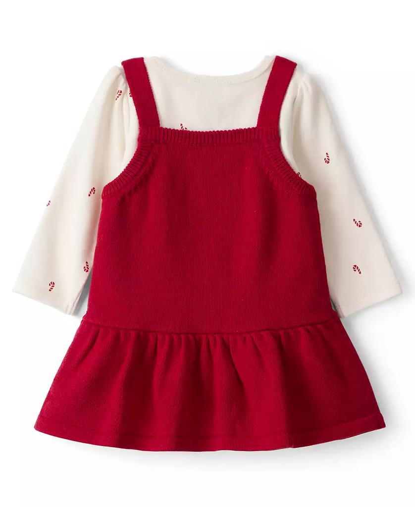 Carter's Baby Girls 2-Piece Candy Cane Print Long-Sleeve Bodysuit & Dress Set