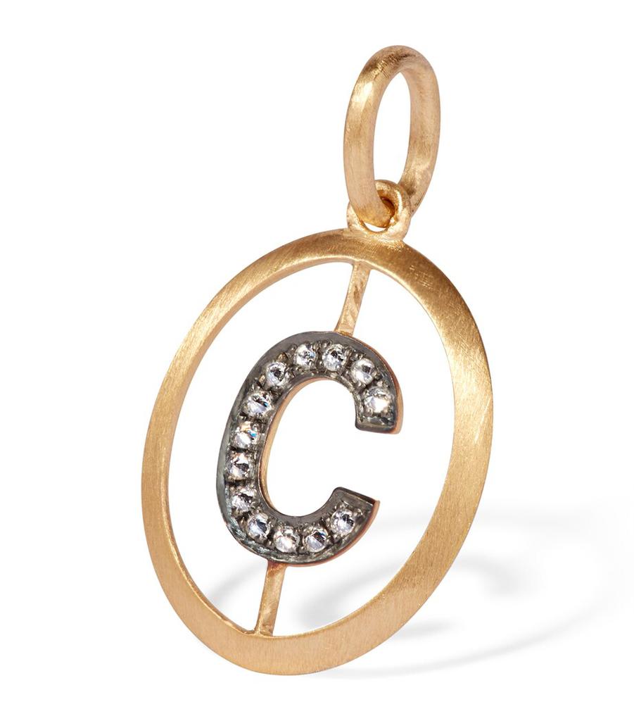 Annoushka Yellow Gold and Diamond Initial C Pendant