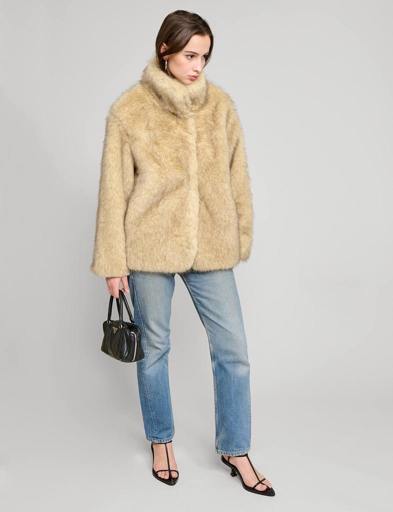 Pixie Market Beige Faux Fur Jacket