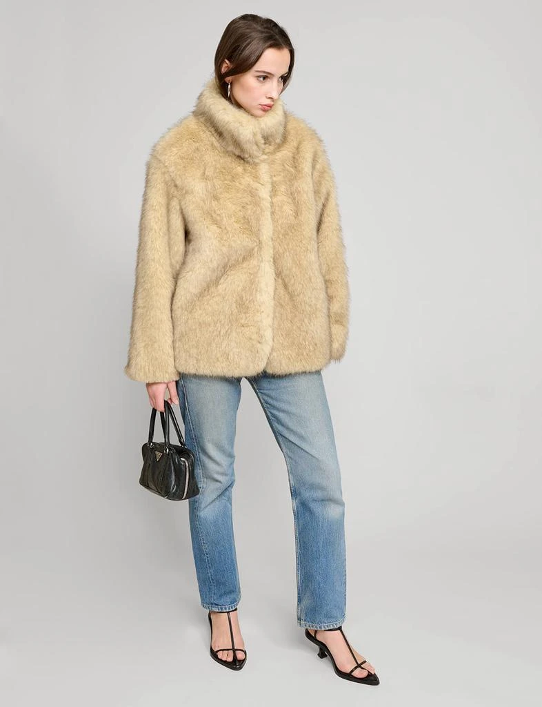 Pixie Market Beige Faux Fur Jacket 1