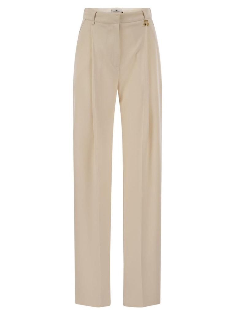 ELISABETTA FRANCHI Celana striped cotton pajamas trousers