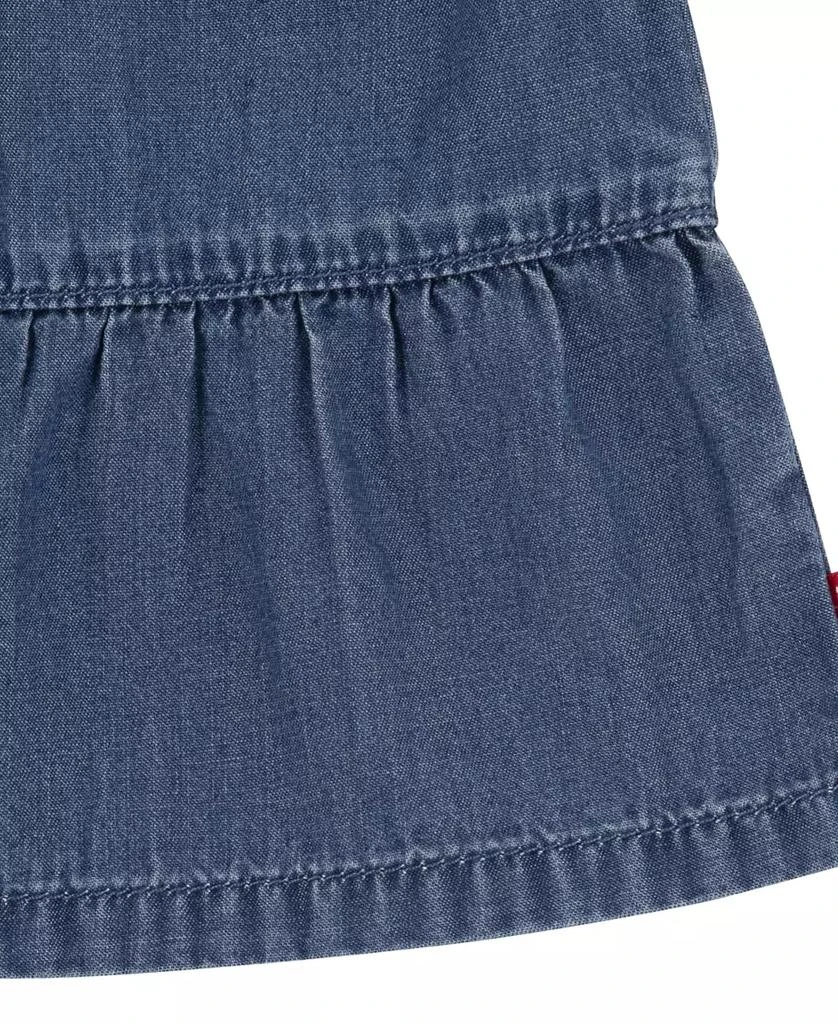 Levi's Baby Girls Long Sleeve Smocked Bodice Dress with Diaper Cover, 2-Piece Set 4