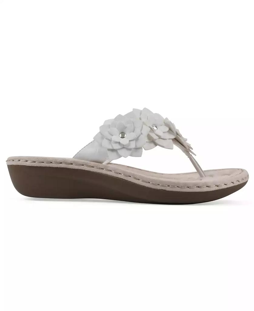 White Mountain Women's Content Floral Wedge Slip-On Sandals