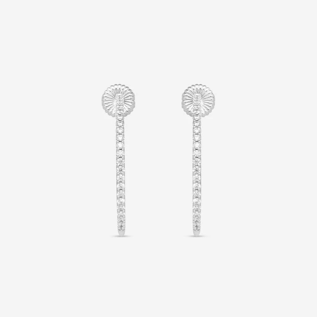 Hearts On Fire Hearts On Fire Hoopla 18K White Gold Round Earrings HOOPLAR02258W 3
