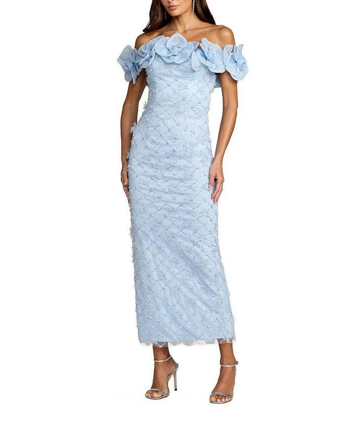 Mac Duggal Embellished Flutter Sleeve Bow Waist A Line Dress - Dresses &  Skirts - BeyondStyle