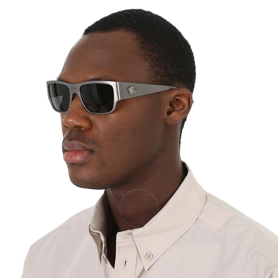 Versace Dark Grey Rectangular Men's Sunglasses VE2262 126287 56 2