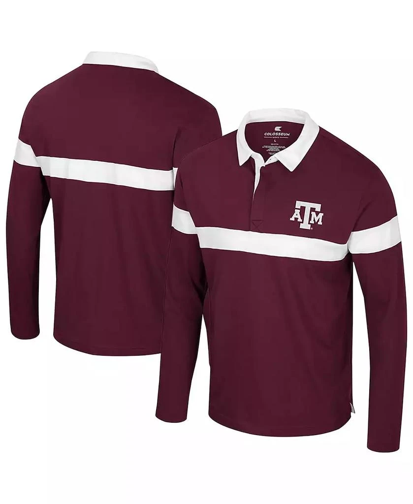 Colosseum Men's Maroon Texas A&M Aggies Too Cool for School Long Sleeve Polo Shirt 1