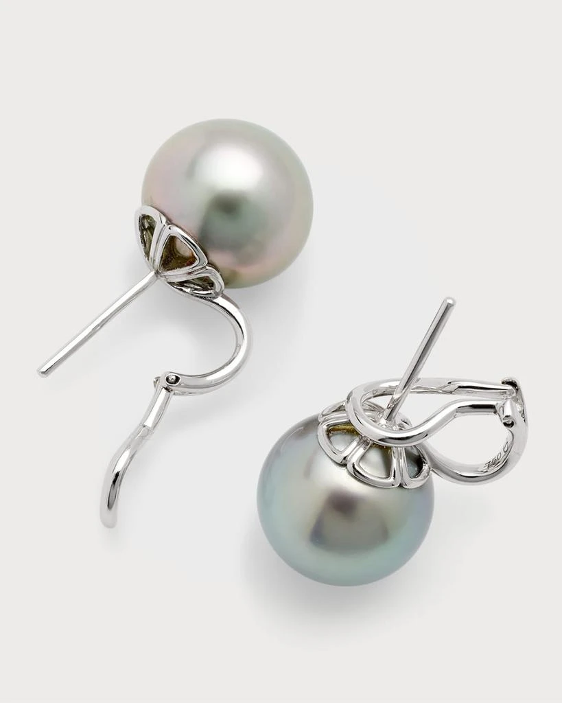 BELPEARL 18k White Gold Tahitian Pearl Earrings 4