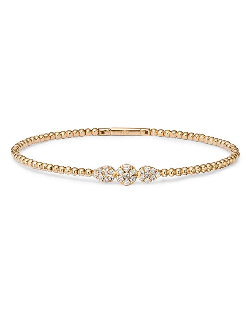 Bloomingdale
s Diamond Triple Cluster Bead Bangle Bracelet in 14K Yellow Gold, 0.40 tcw 1