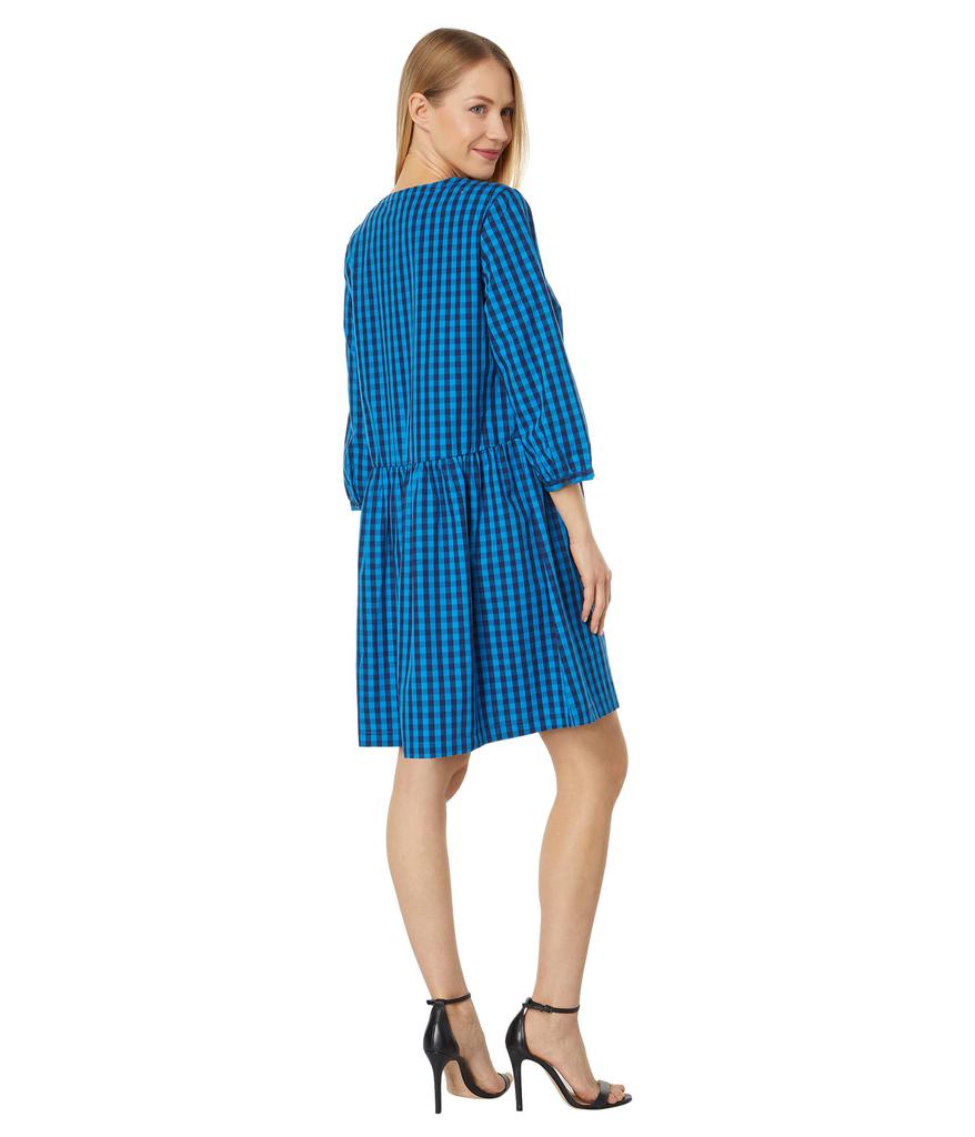 Draper James Ruffle Placket Shift in Blue Gingham