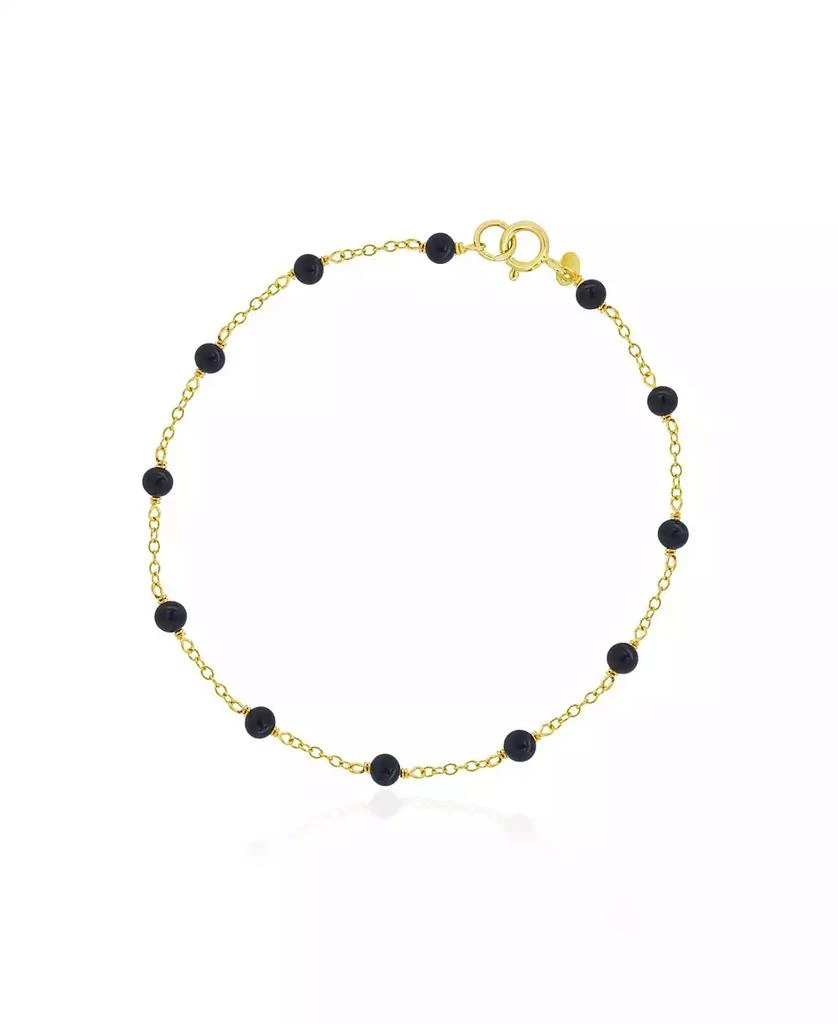The Lovery Onyx Bead Chain Bracelet 14K Gold