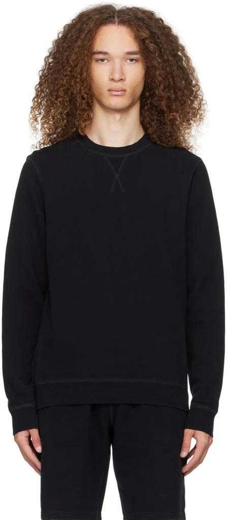 Sunspel Black Crewneck Sweatshirt 1
