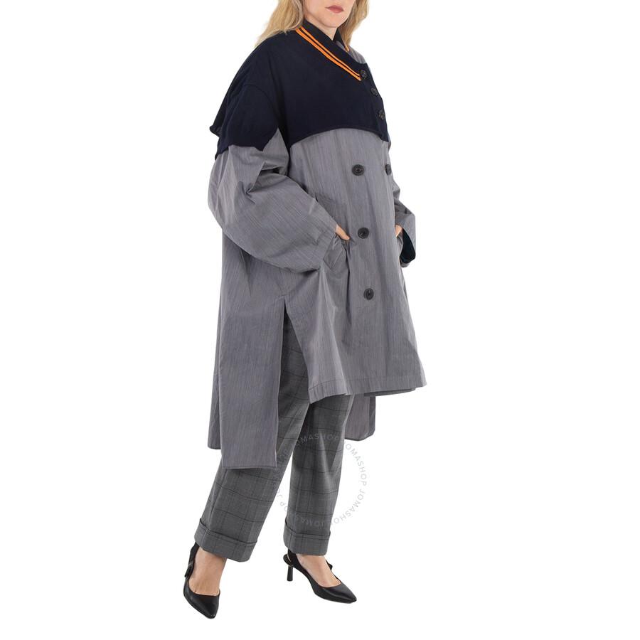 Kolor Ladies Light Gray Taffeta Long Coat