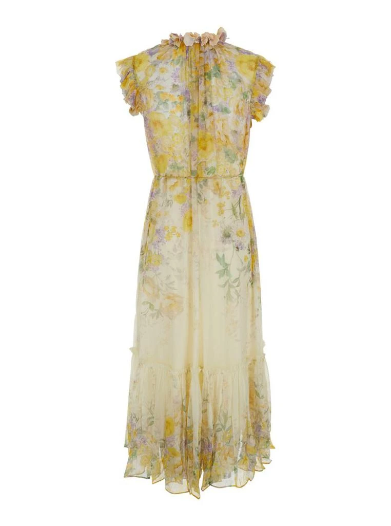 Zimmermann Yellow Long Dress With Floral Print In Viscose Woman 2