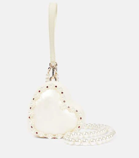 Simone Rocha Heart faux pearl-embellished clutch 1