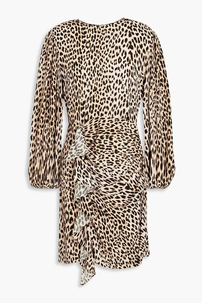 Maje Ruffled leopard-print crepe mini dress 1