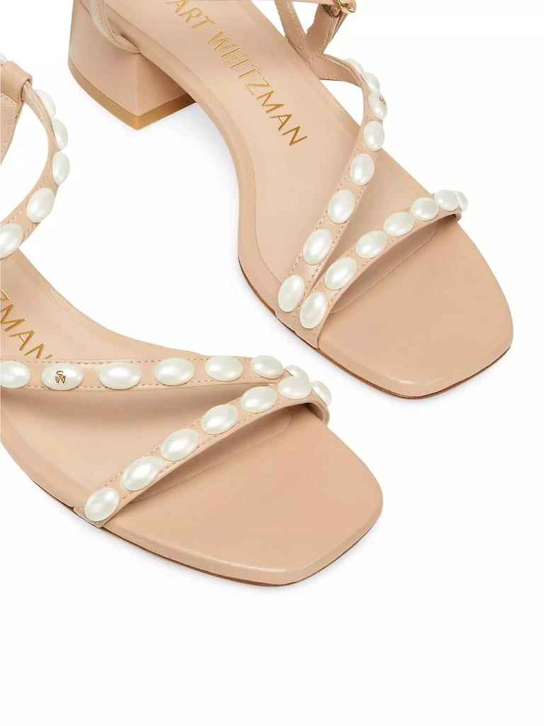 Stuart Weitzman Pearlita 35MM Lacquered Leather Sandals 4