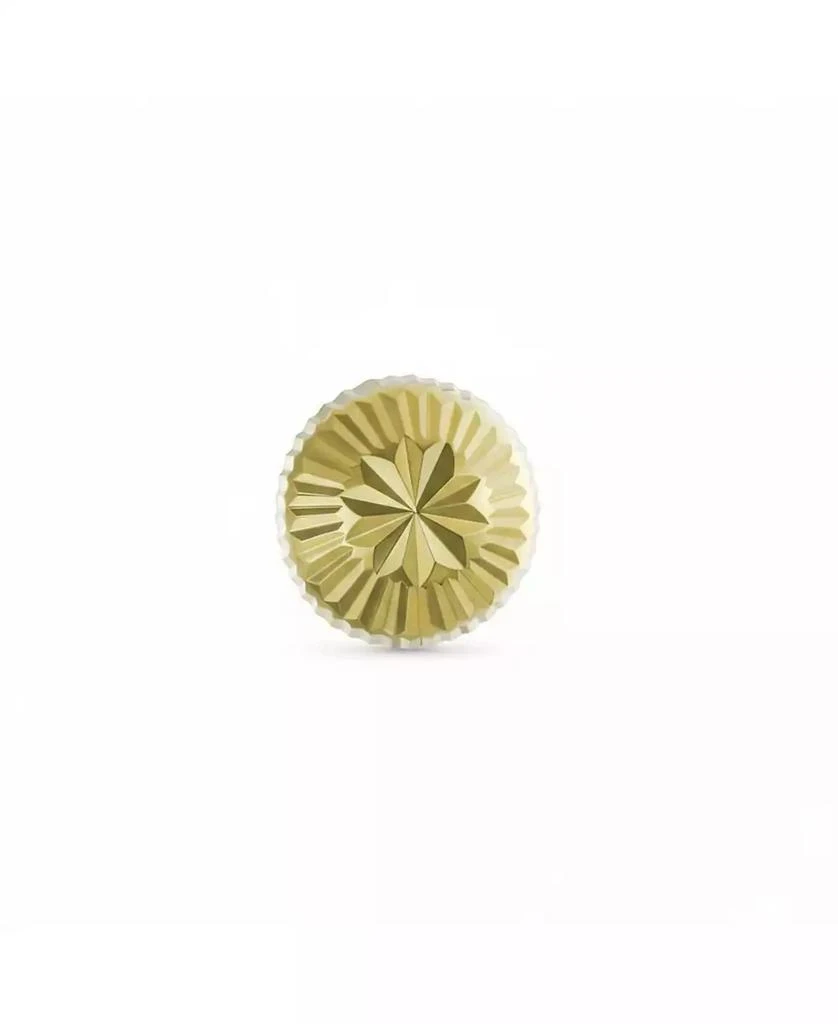 Bling Jewelry Simple Classic Small10K Yellow Gold Round Half Button Dome Star Brust 1 Piece Stud Earring 6MM 1