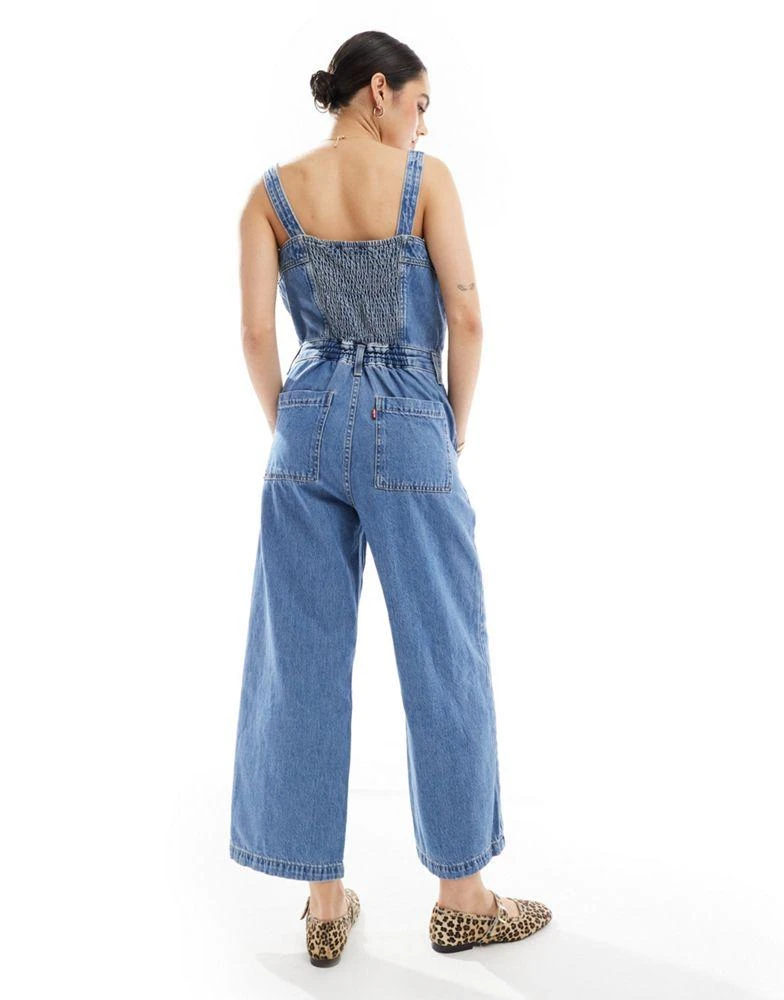 Levi's Levi's Drea sleeveless denim jumpsuit in mid blue 4