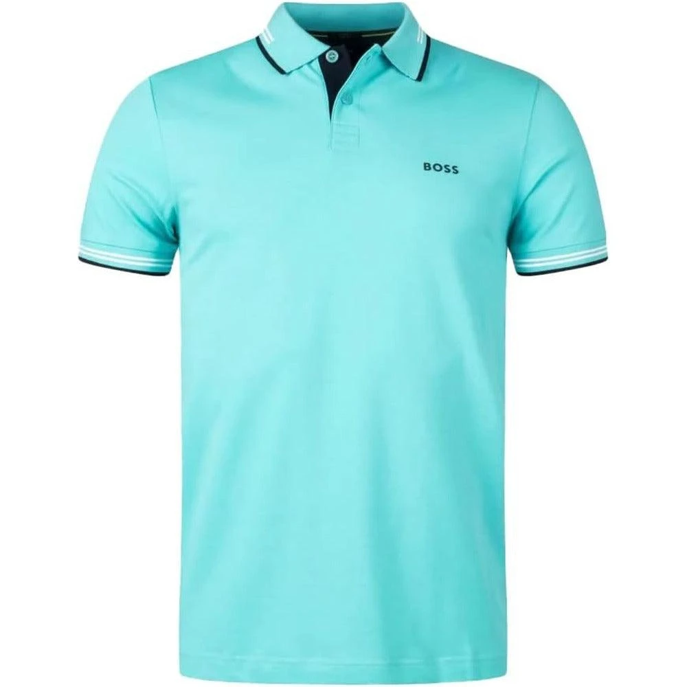 Hugo Boss Hugo Boss Men's Paul Slim Fit Pique Cotton Polo Shirt, Turquoise 1