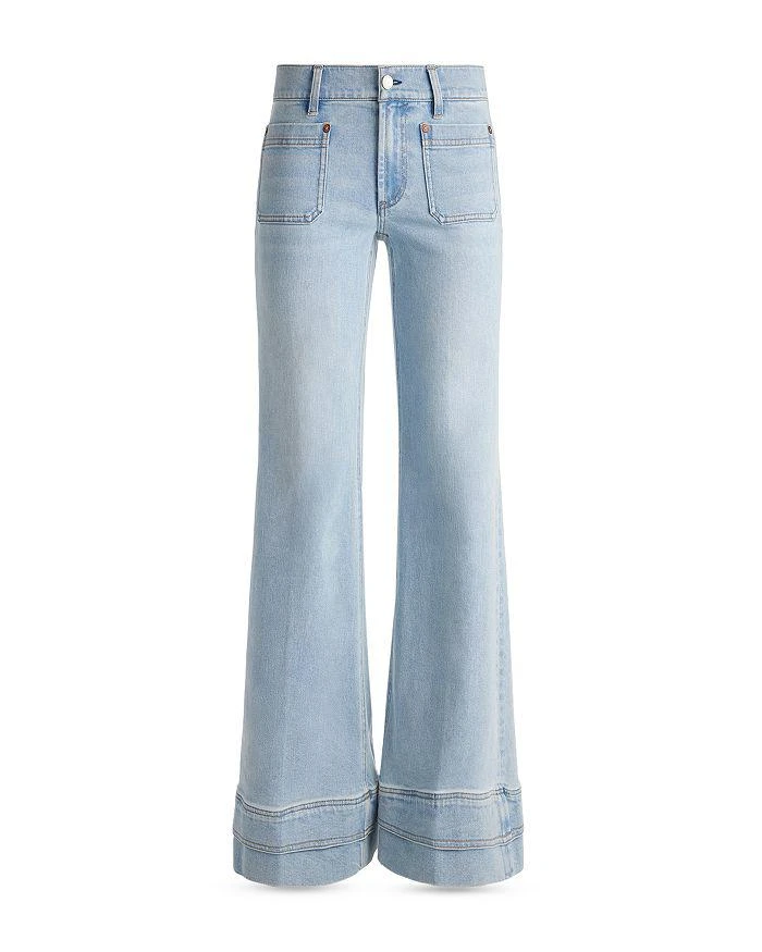 Alice + Olivia Brian Mid Rise Wide Leg Jeans in Leonltblue 6