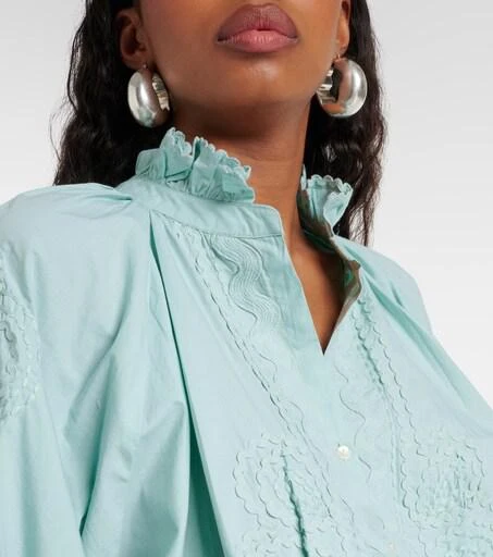 light green and purple combination dress Ombre Dyed V-Neck Loose Maxi Dress With Ric Rac Trim Green main image 1
