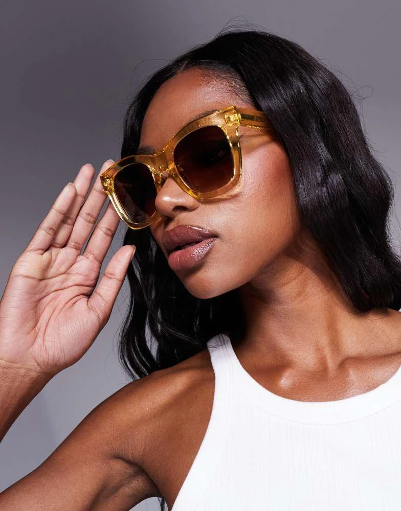 Quay Yellow Sunglasses On The Fly Quay Sunglasses - Shiny Yellow Tort/Orange  main image 2