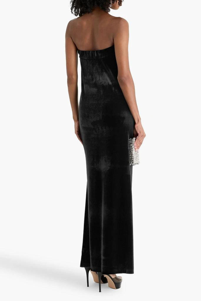 Norma Kamali Strapless velvet maxi dress 3