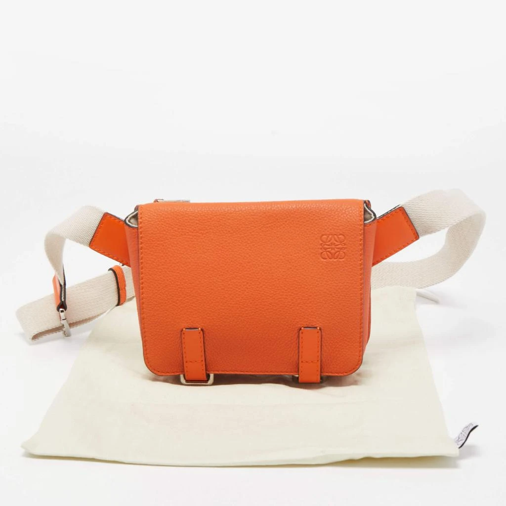 Loewe Loewe Orange/Beige Grained Leather Military Belt Bag   10