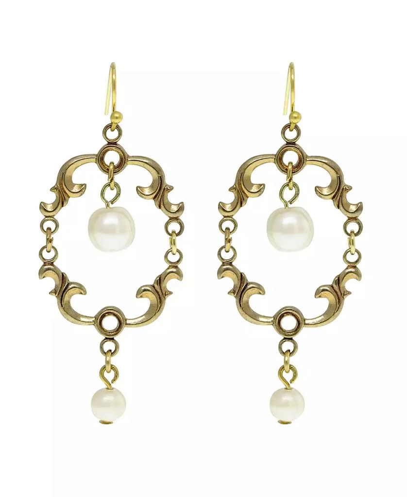2028 14K Gold-tone Pear Drop Wire Earring 1