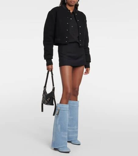 Givenchy Shark Lock denim knee-high boots 2