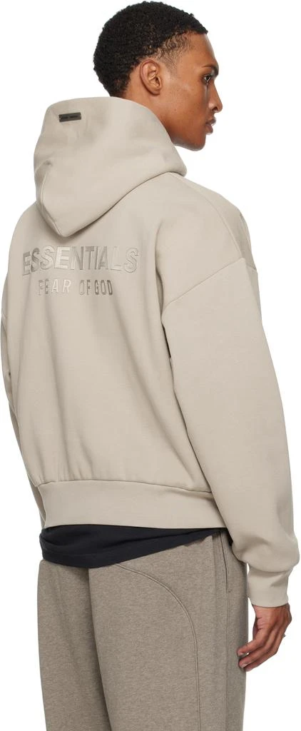 Essentials Taupe Classic Fit Fleece Hoodie 3