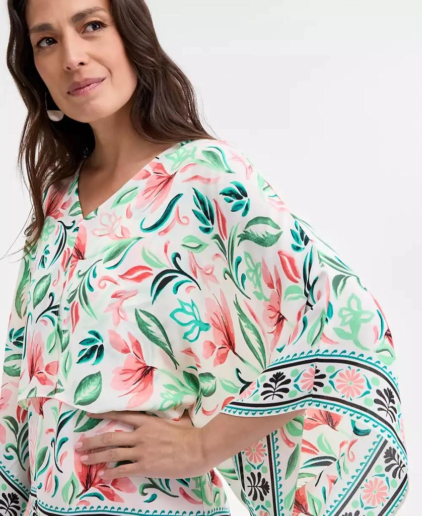 JM Collection Petite Printed Poncho Top, Exclusively at Macy's 3