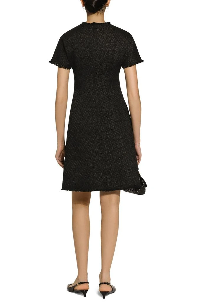 Dolce & Gabbana Raschel tweed midi dress DG logo 3
