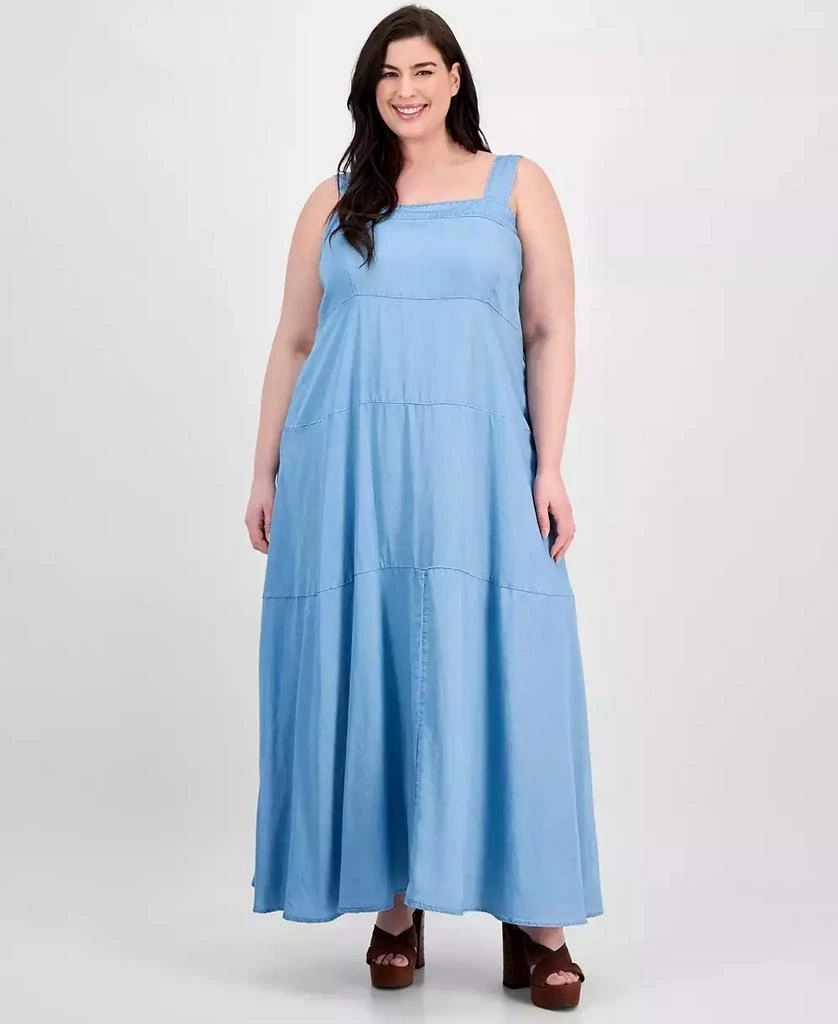 knee length dresses for ladies Plus Size Sleeveless Red Dress main image 0