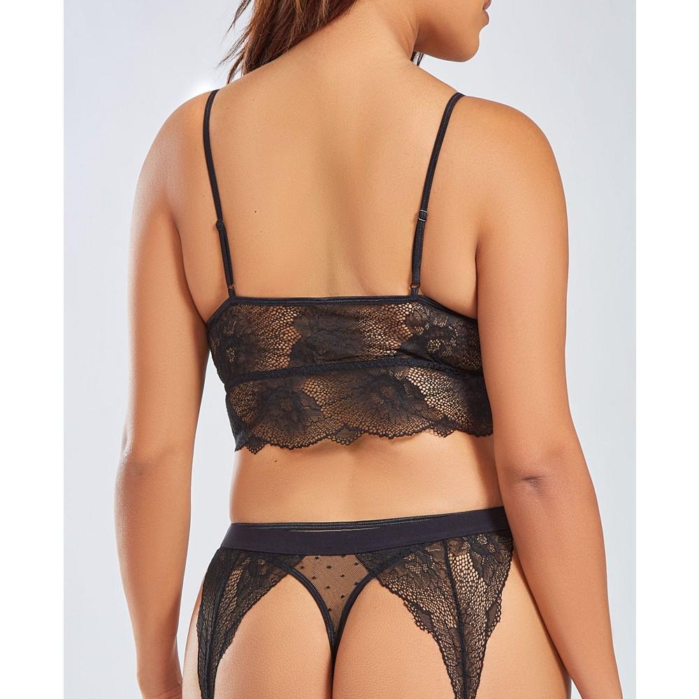 iCollection Plus Size 3 Piece Bralette, Garter Skirt and Panty Lingerie Set