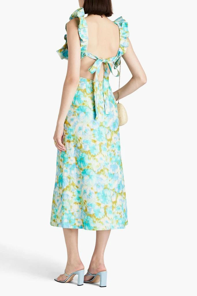 Zimmermann Ruffled floral-print linen midi dress 3