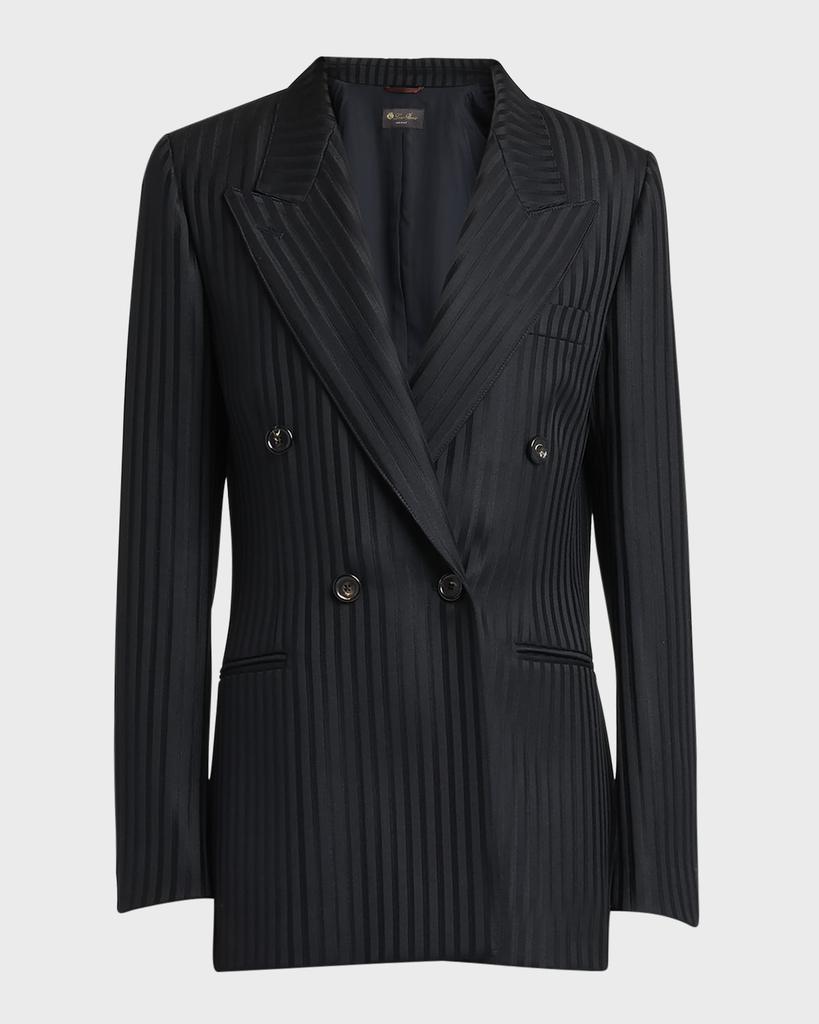 Loro Piana Giacca Aurora Regimental Striped Wool Blazer Jacket