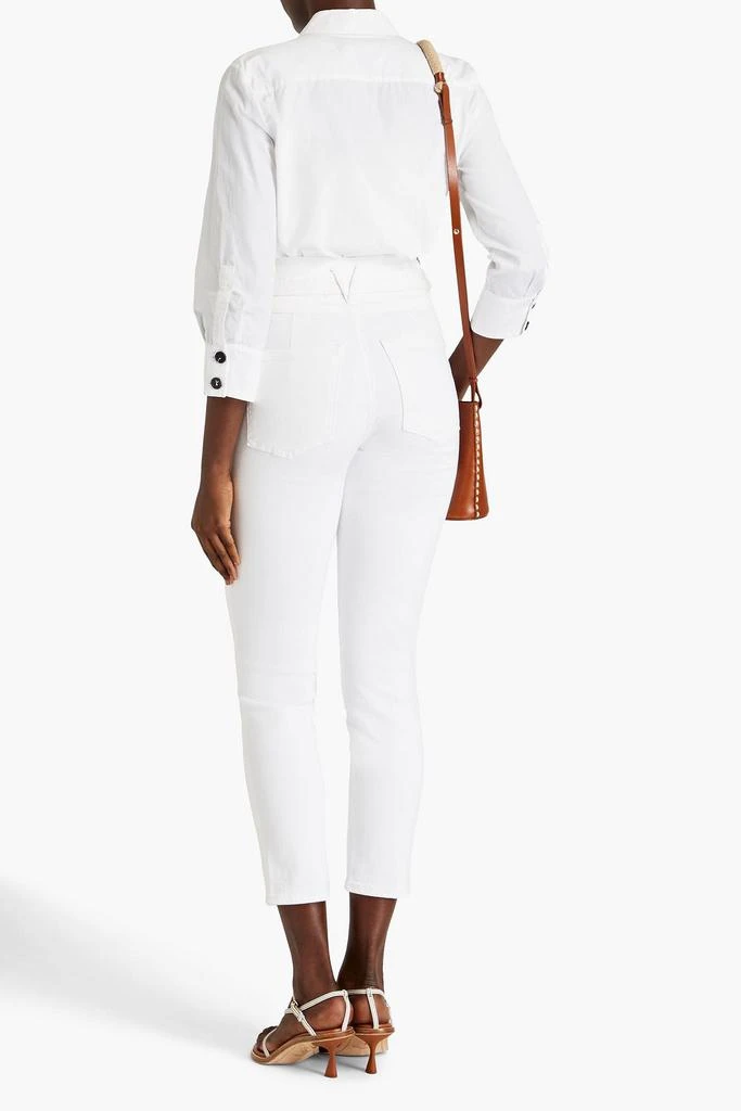 VERONICA BEARD Logan belted cropped high-rise slim-leg jeans 3