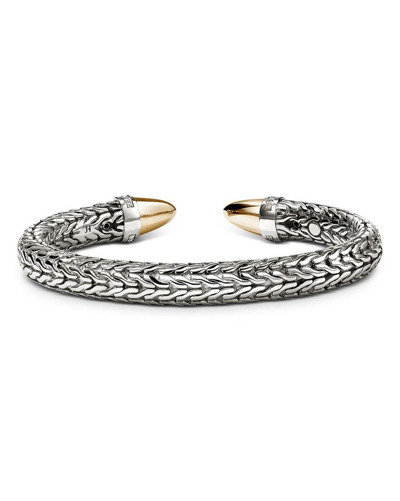 John Hardy Sterling Silver 
14K Yellow Gold Diamond Spear 50 Flex Cuff, 0.25 tcw 6