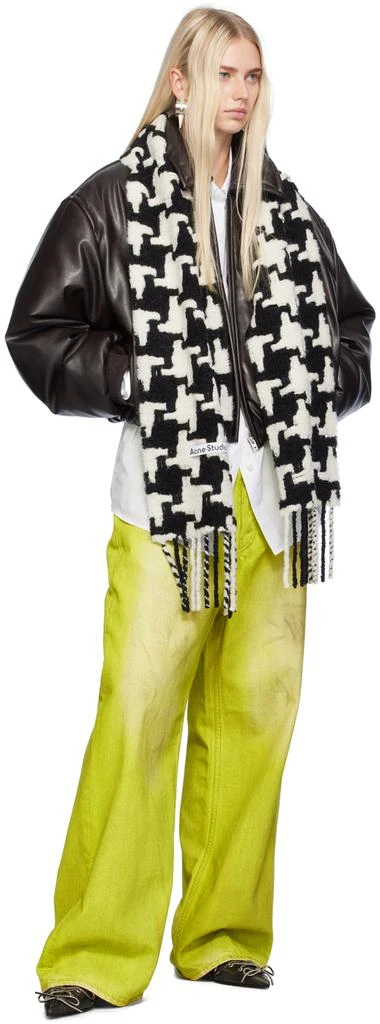 Acne Studios White & Black Houndstooth Scarf 3