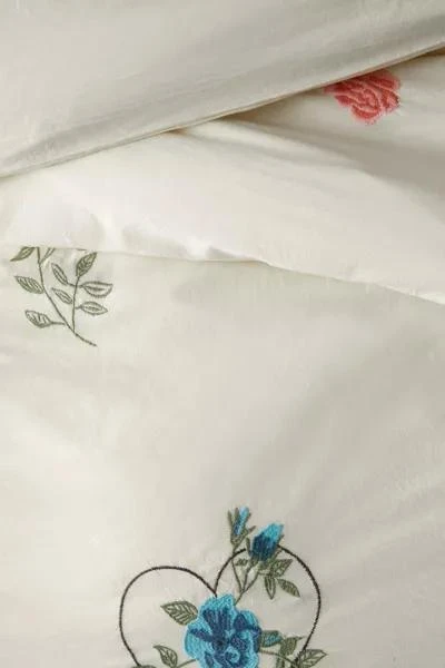 Urban Outfitters Flower Cards Embroidered Duvet Cover 3