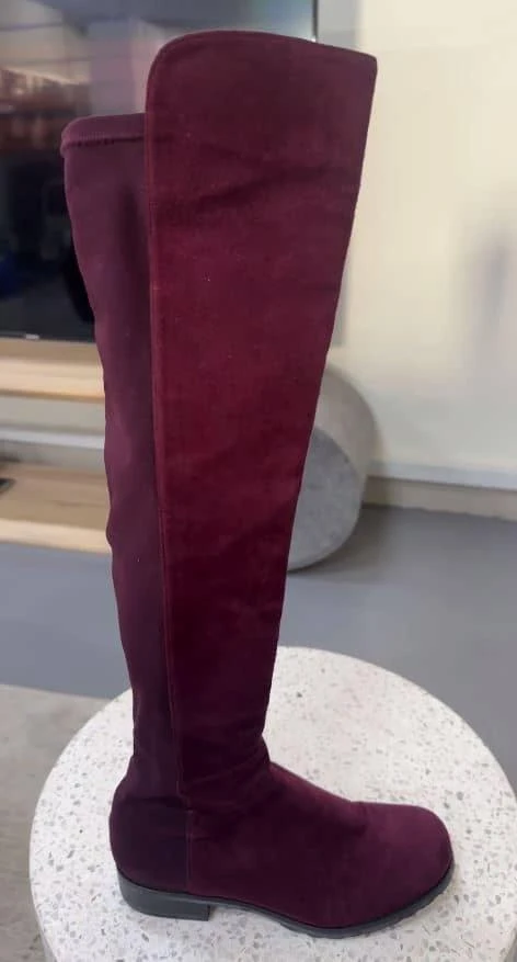 Stuart Weitzman Stuart Weitzman Burgundy Suede Knee Length Boots Size 34.5 2