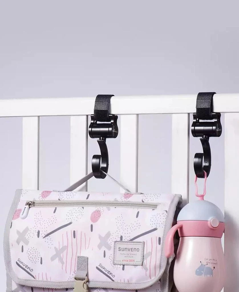 Sunveno Baby Stroller Hooks with Velcro Straps Set of 2 6