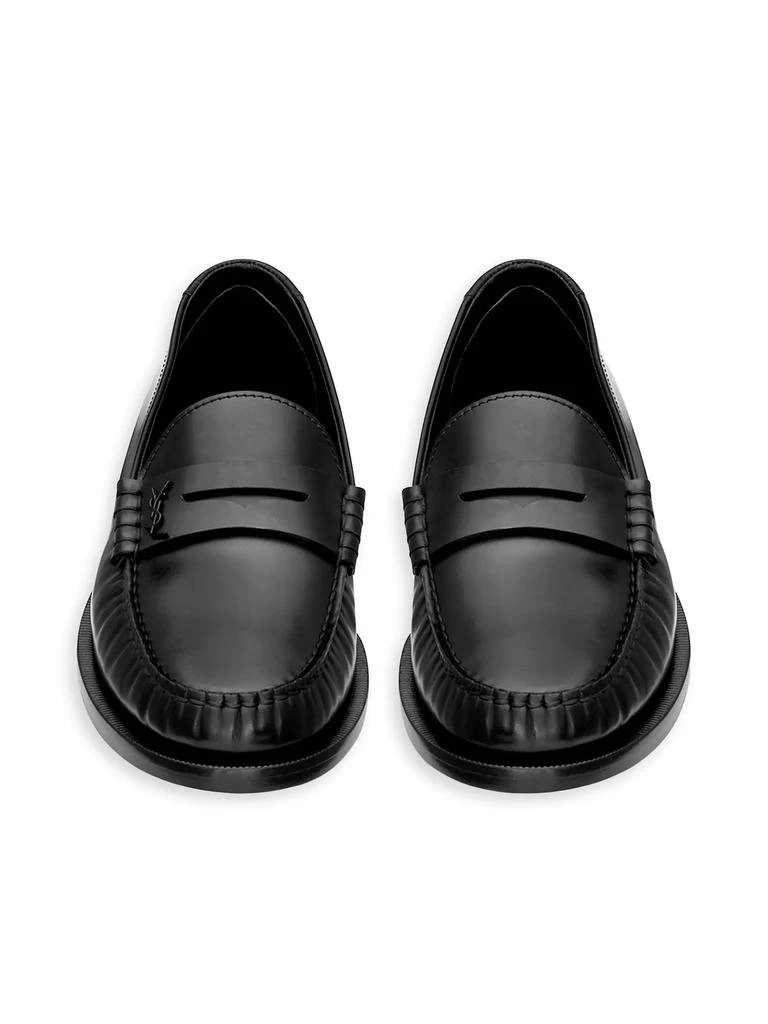 Yves Saint Laurent Le Loafers Penny Slippers In Glazed Leather 3
