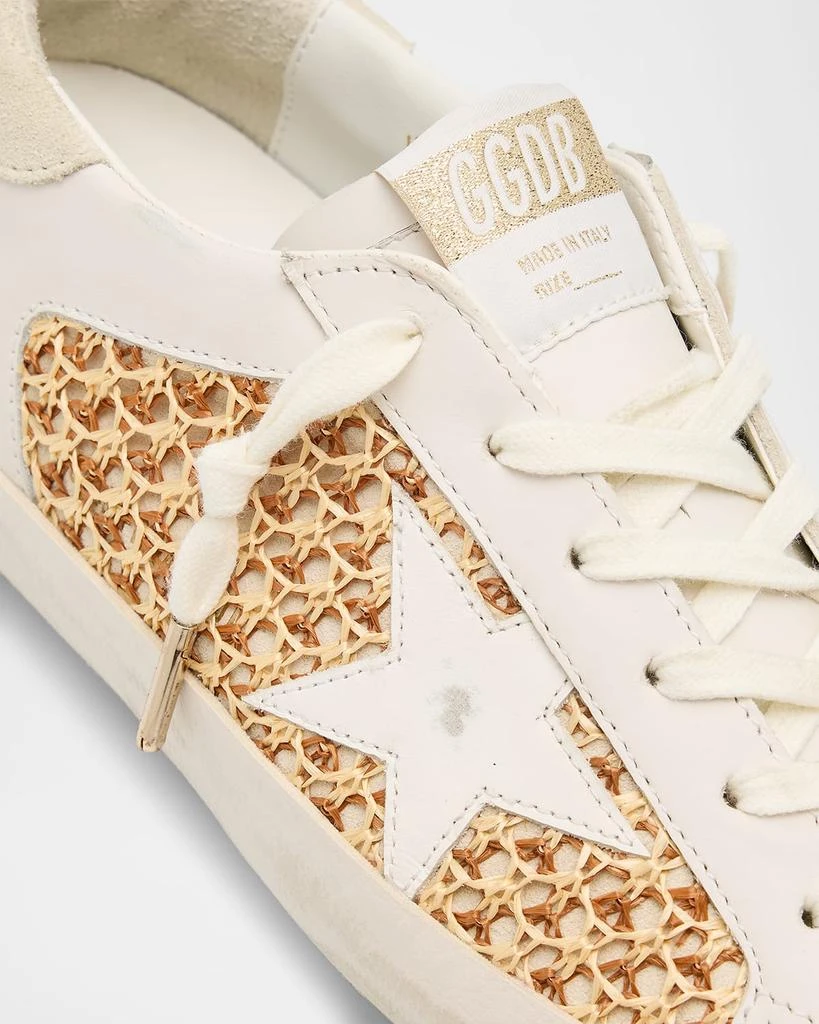Golden Goose Superstar Raffia Net Leather Low-Top Sneakers 7