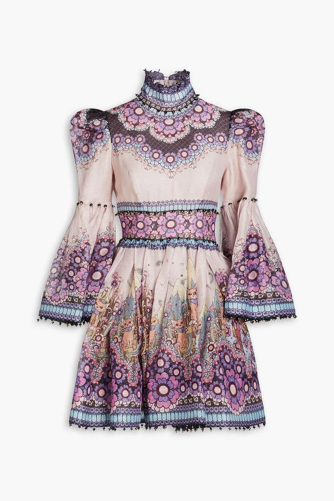 Zimmermann Printed linen and silk-blend mini dress 1