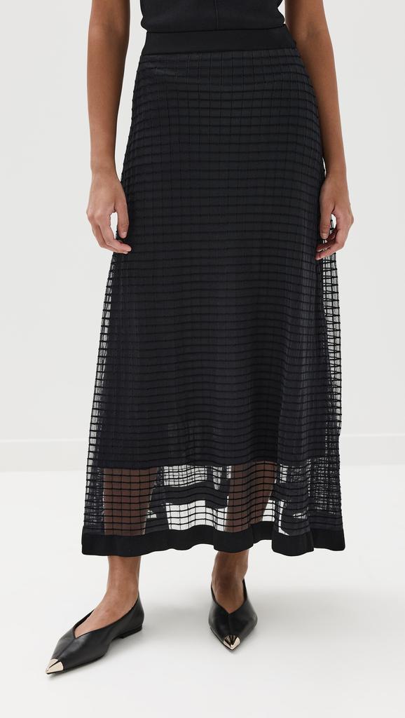 Cecilie Bahnsen Gemma Skirt Matisse Sheer Grid Black