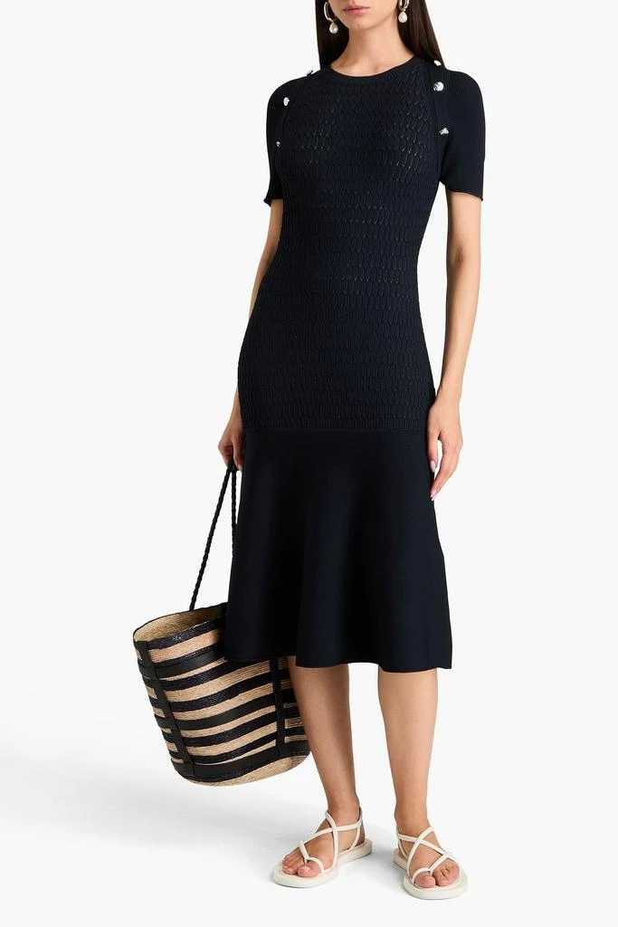 lemon knit dress Lemon 3/4 Sleeve Textured Knit Dress
