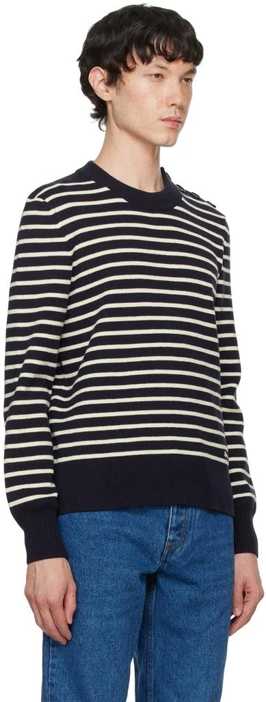 AMI Navy & White Striped Sweater 2